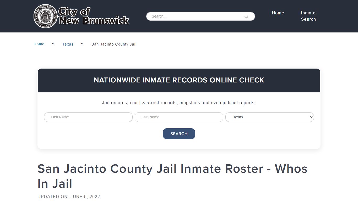 San Jacinto County Jail Inmate Roster - Whos In Jail - New Brunswick